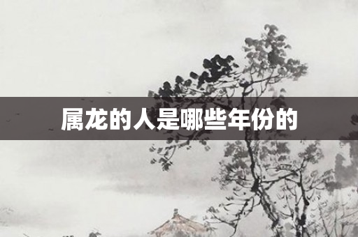 属龙的人是哪些年份的