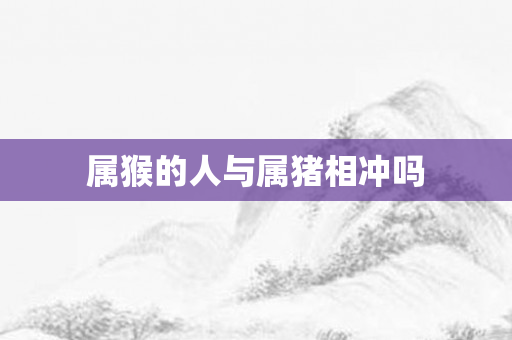 属猴的人与属猪相冲吗