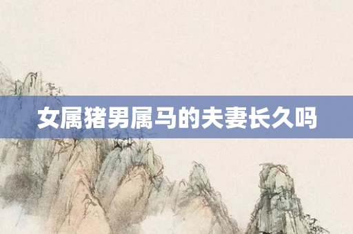 女属猪男属马的夫妻长久吗