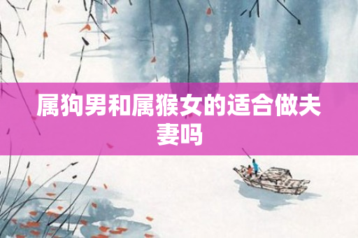 属狗男和属猴女的适合做夫妻吗