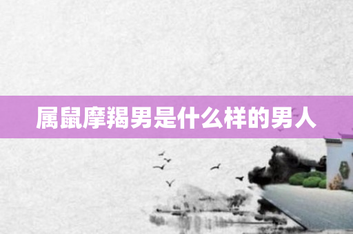 属鼠摩羯男是什么样的男人