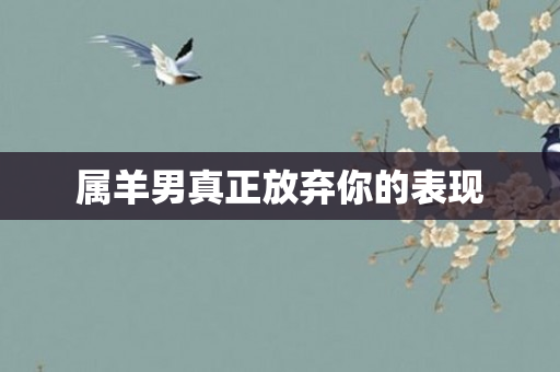 属羊男真正放弃你的表现