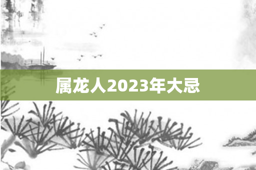 属龙人2023年大忌