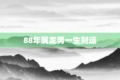 88年属龙男一生财运