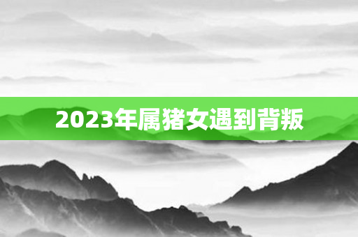 2023年属猪女遇到背叛