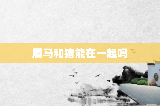 属马和猪能在一起吗