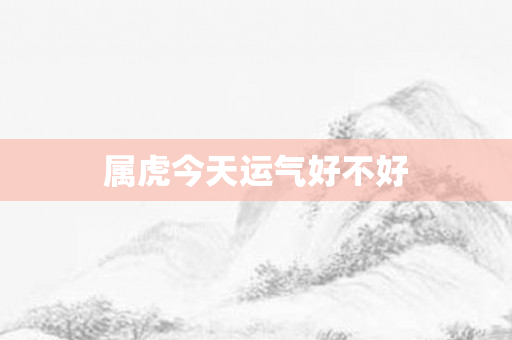 属虎今天运气好不好
