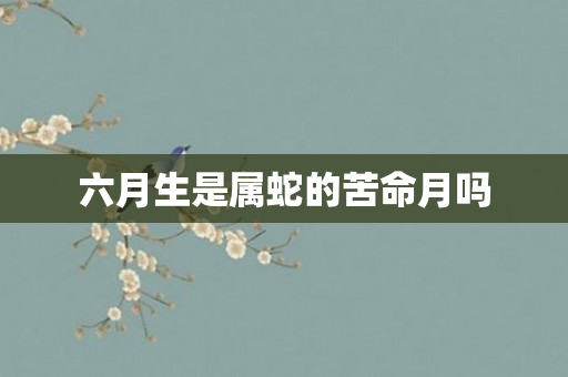 六月生是属蛇的苦命月吗