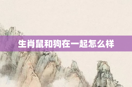生肖鼠和狗在一起怎么样