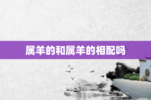 属羊的和属羊的相配吗