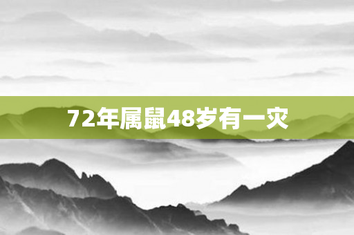 72年属鼠48岁有一灾