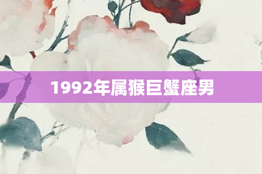 1992年属猴巨蟹座男