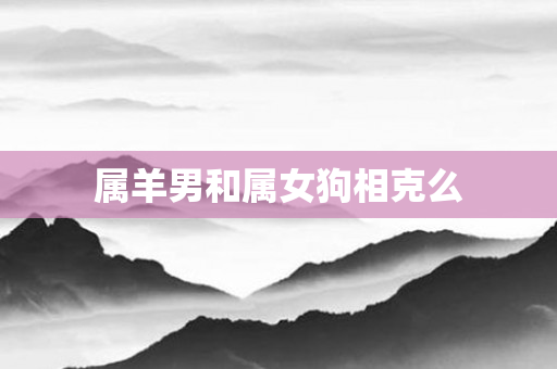 属羊男和属女狗相克么