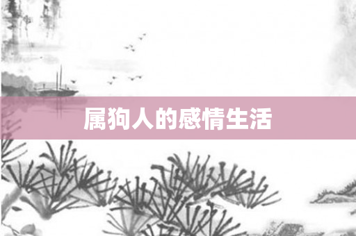 属狗人的感情生活