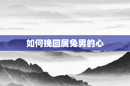 如何挽回属兔男的心