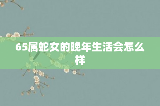 65属蛇女的晚年生活会怎么样