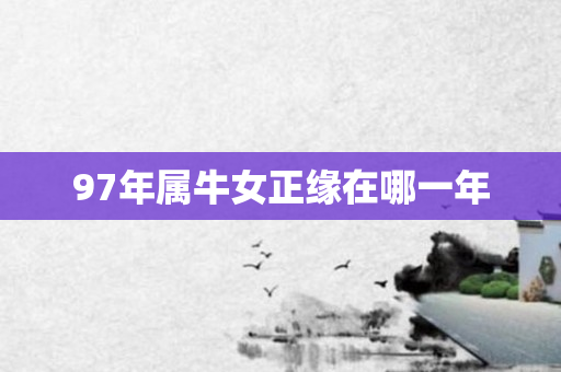 97年属牛女正缘在哪一年