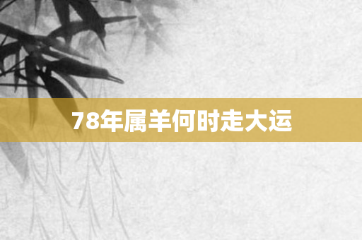 78年属羊何时走大运