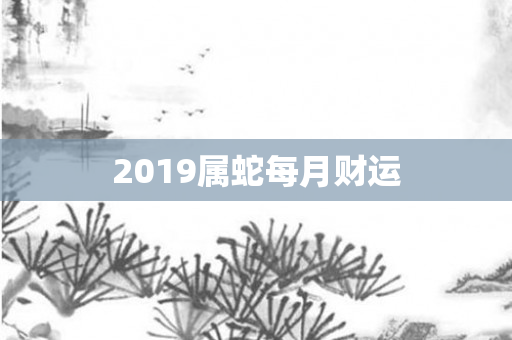 2019属蛇每月财运
