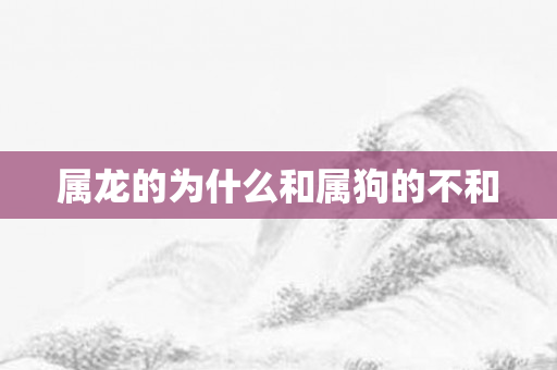 属龙的为什么和属狗的不和
