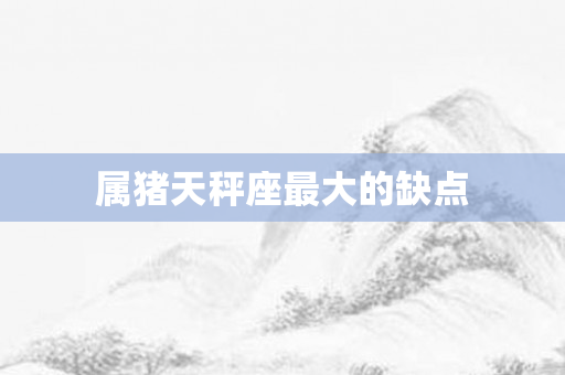 属猪天秤座更大的缺点