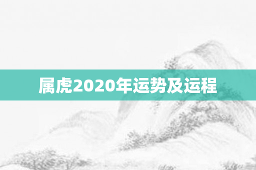 属虎2020年运势及运程