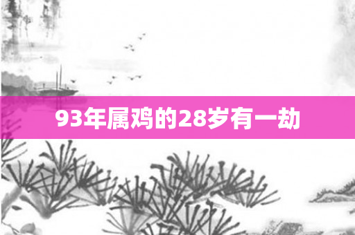 93年属鸡的28岁有一劫