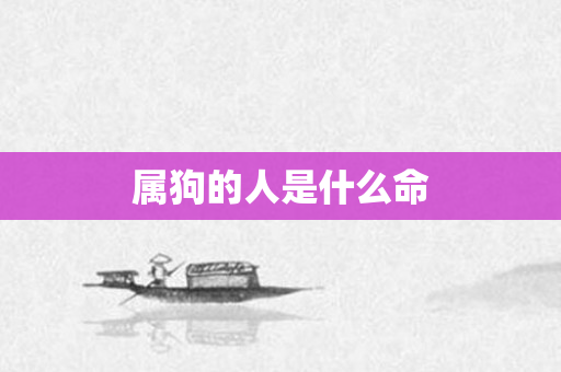 属狗的人是什么命