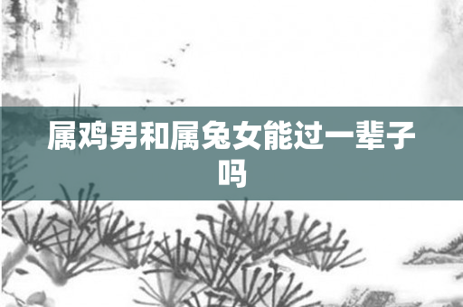 属鸡男和属兔女能过一辈子吗