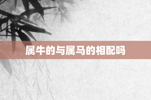 属牛的与属马的相配吗