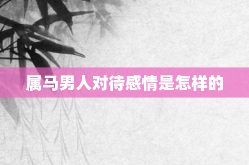 属马男人对待感情是怎样的