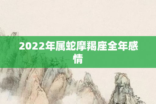 2022年属蛇摩羯座全年感情