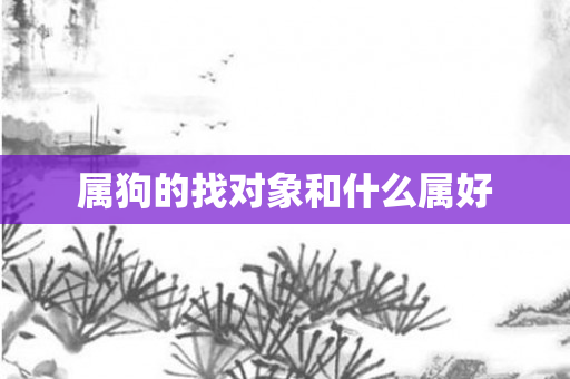 属狗的找对象和什么属好