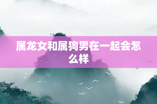 属龙女和属狗男在一起会怎么样