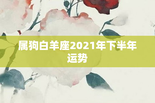 属狗白羊座2021年下半年运势