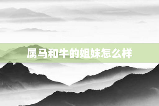 属马和牛的姐妹怎么样