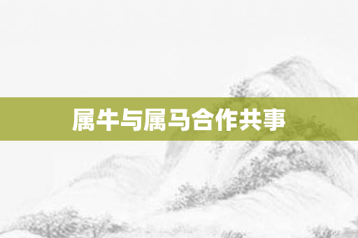 属牛与属马合作共事