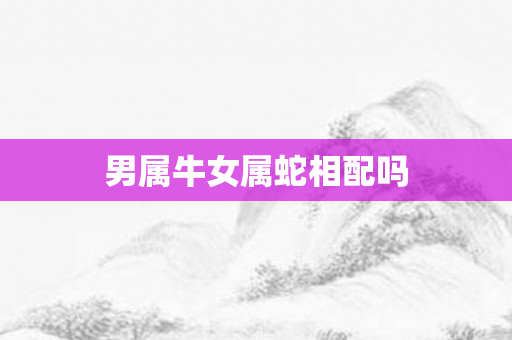 男属牛女属蛇相配吗