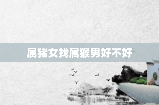 属猪女找属猴男好不好