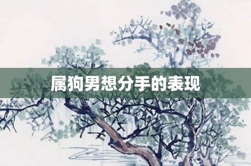 属狗男想分手的表现