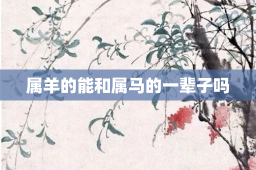 属羊的能和属马的一辈子吗