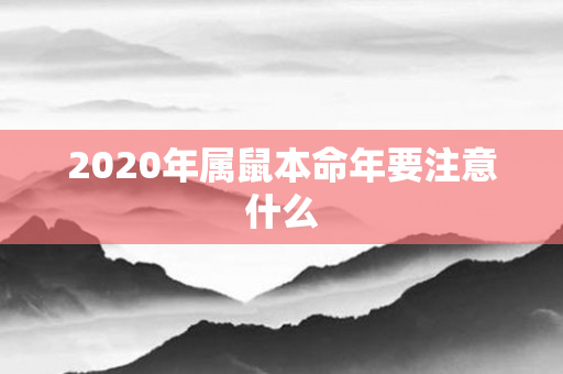 2020年属鼠本命年要注意什么