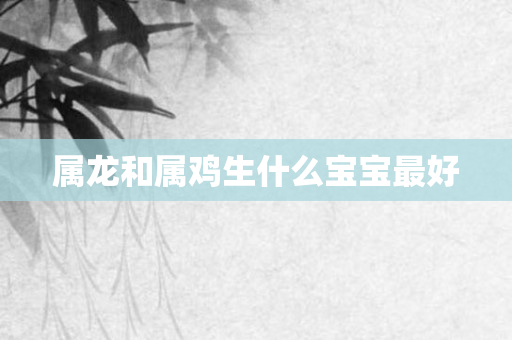 属龙和属鸡生什么宝宝更好