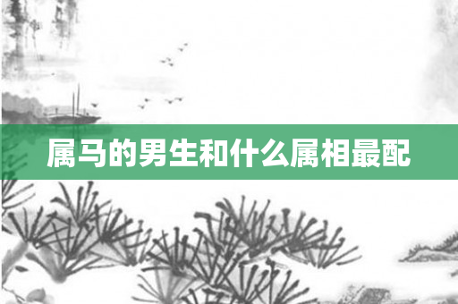 属马的男生和什么属相最配