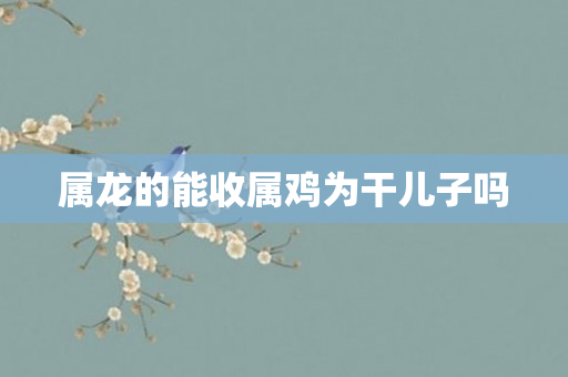 属龙的能收属鸡为干儿子吗