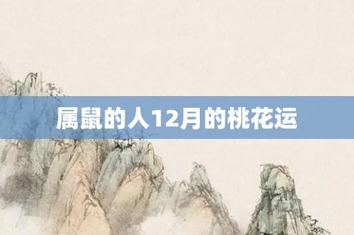 属鼠的人12月的桃花运