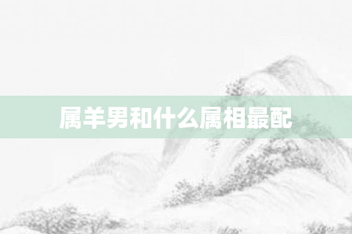 属羊男和什么属相最配
