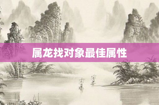属龙找对象更佳属性