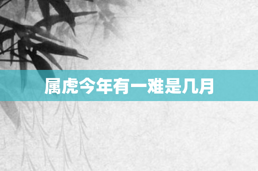 属虎今年有一难是几月