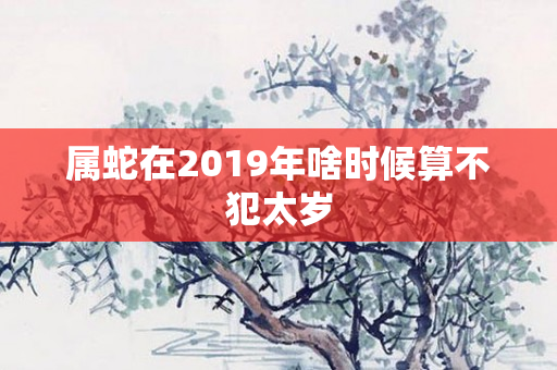 属蛇在2019年啥时候算不犯太岁